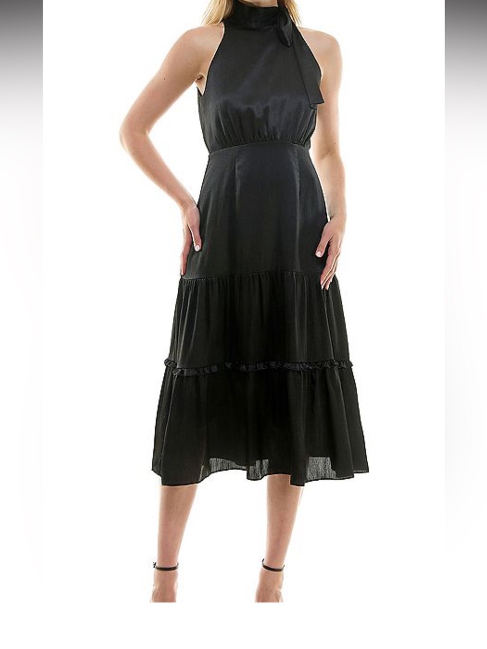 NEW- Nicole Miller Black Tie-Neck Halter Dress 🖤🖤